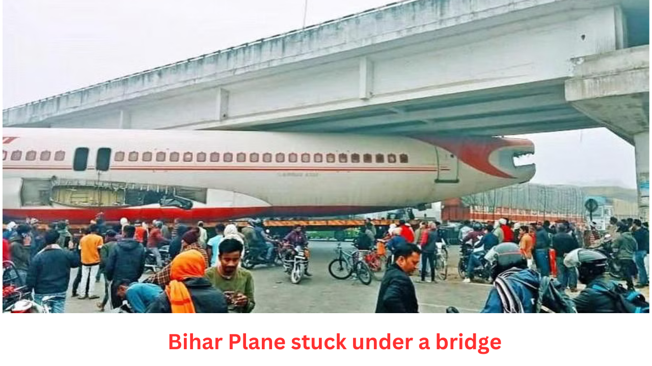 Bihar Plane stuck under bridge